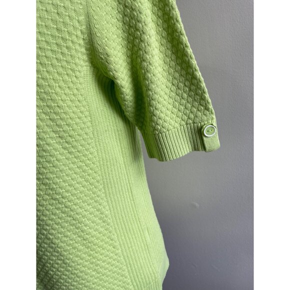 Christopher & Banks V-Neck Sweater Womens S Lime Green Short Sleeve - Picture 3 of 6